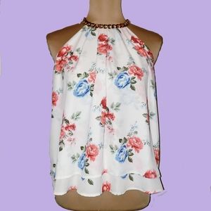 Rue21 Sleeveless Top with Rose Gold Chain Collar